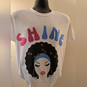 Graphic Tee with Shine Design